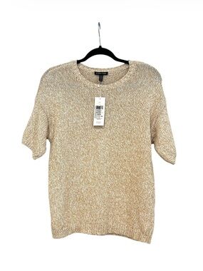 NWT Eileen Fisher Organic Cotton Twisted Chainette Crew Neck Box-Top Size XS